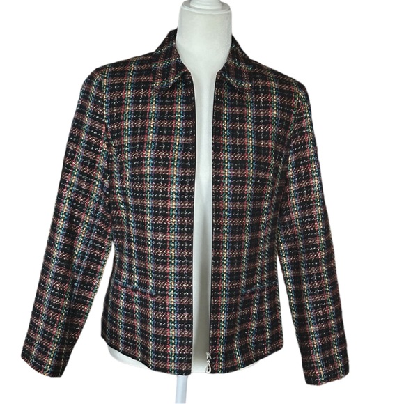 Vintage Sag Harbor Metallic Multicolor Lady Jacket/Blazer Women's Petite Size 6 - Picture 1 of 9